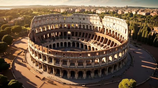 View of ancient roman colosseum arena