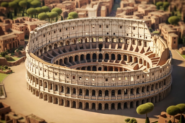 View of ancient roman colosseum arena