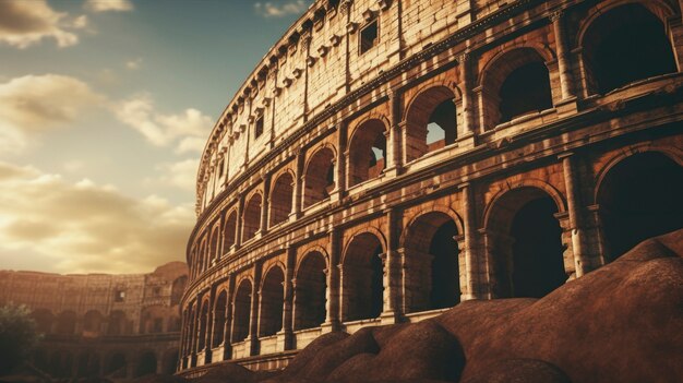 View of the ancient roman empire colosseum