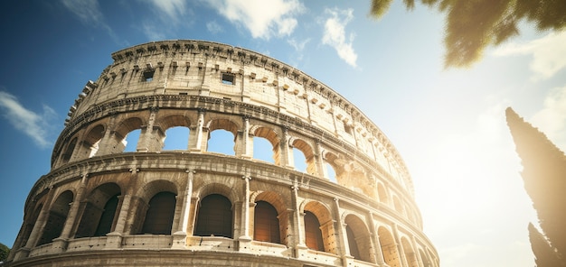 View of the ancient roman empire colosseum