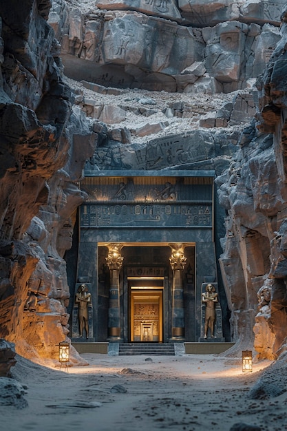 Free Photo view of ancient temple and tomb from the ancient egyptian times