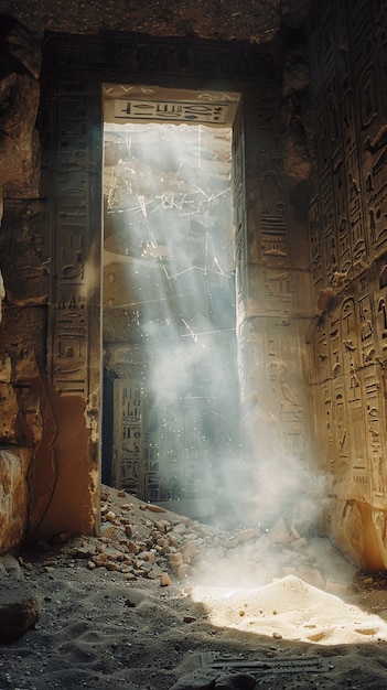 View of ancient temple and tomb from the ancient egyptian times