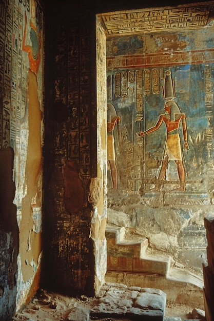 Free photo view of ancient temple and tomb from the ancient egyptian times