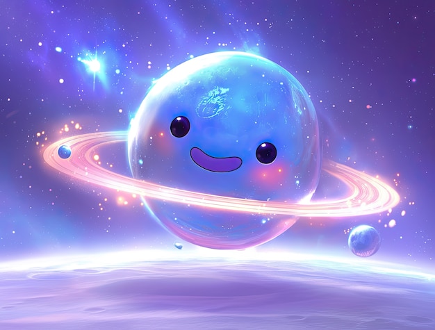 Free photo view of animated cartoon planets