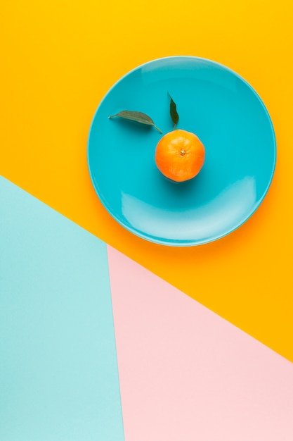 Free Photo above view arrangement with fruit on a plate