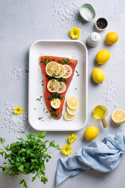 Free Photo view of assortment of seafood with other garnish ingredients