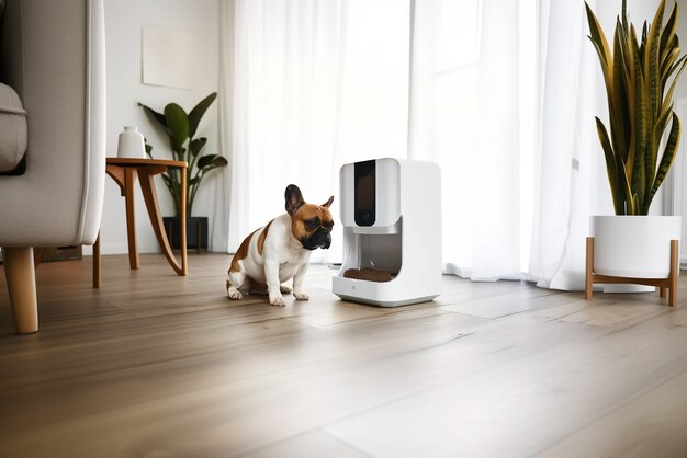 View of automated smart feeder for household pets