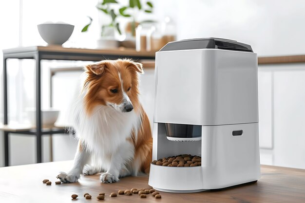 View of automatic smart feeder for household pets