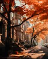 Free photo view of autumn in new york city