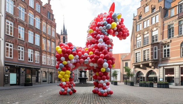 Free photo view of balloon twist sculpture