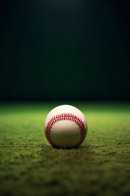 View of baseball ball with copy space