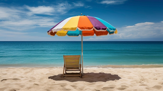 View of beach chair in summer