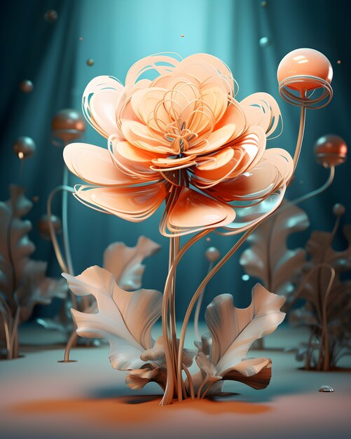 View of beautiful 3d flower