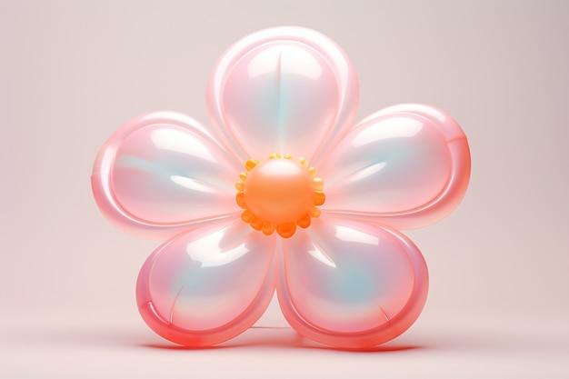 View of beautiful 3d translucent flower