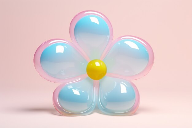 View of beautiful 3d translucent flower