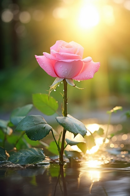 Free Photo view of beautiful blooming rose flower