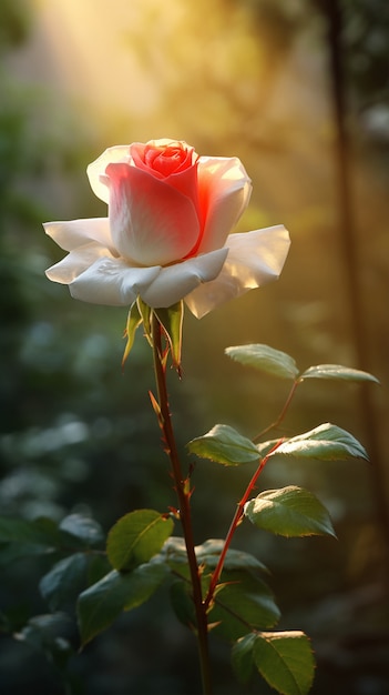 Free photo view of beautiful blooming rose flower