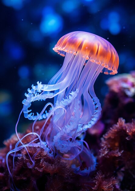 View of beautiful jellyfish swimming in water