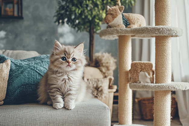 View of beautiful persian domestic cat