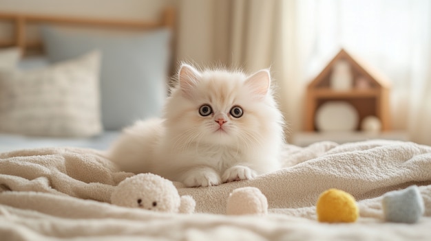 Free photo view of beautiful persian domestic cat