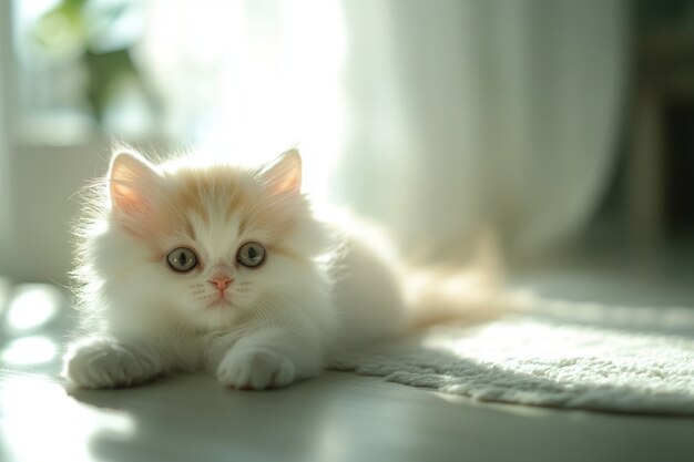 View of beautiful persian domestic cat