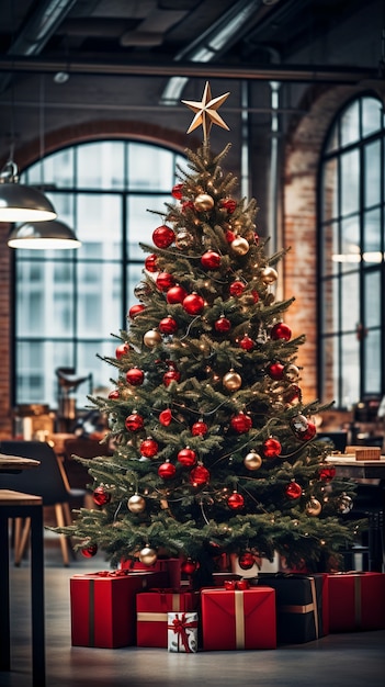 View of beautifully decorated christmas tree