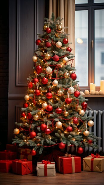 View of beautifully decorated christmas tree