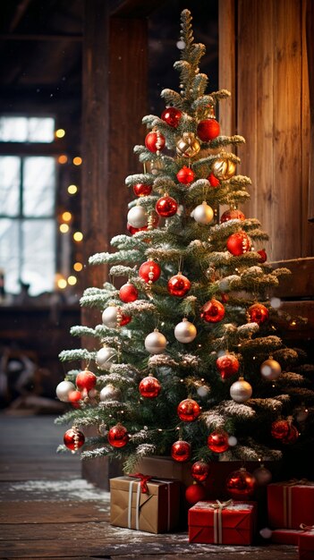 View of beautifully decorated christmas tree