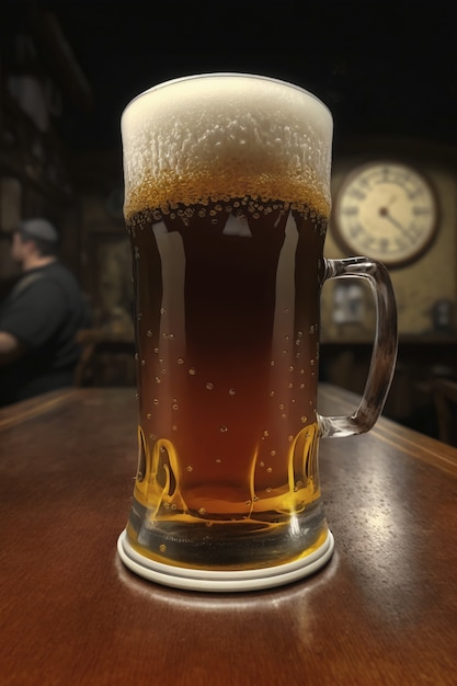 View of beer beer in glass