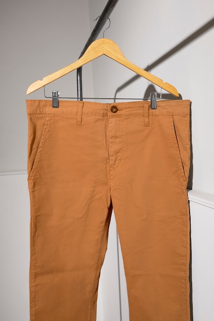 Free photo view of beige tone colored pants