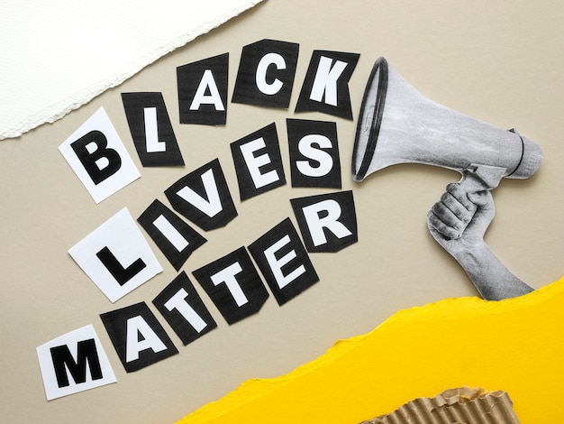 Free Photo above view black lives matter text