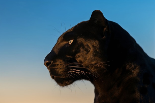 Free photo view of black panther in nature