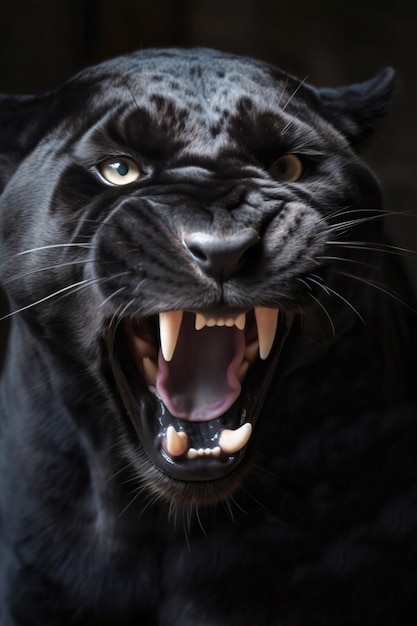 Free photo view of black panther in the wild