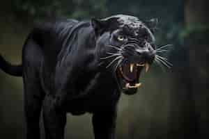 Free photo view of black panther in the wild