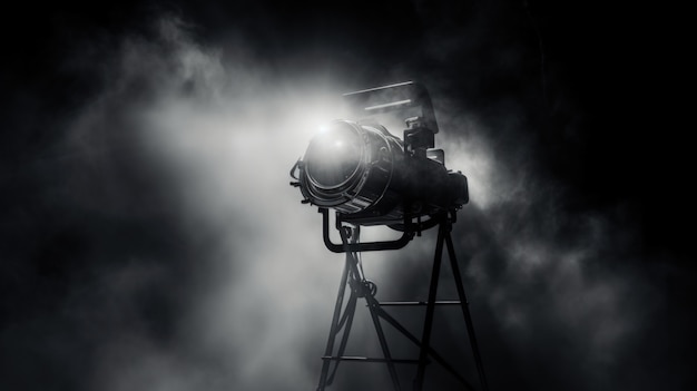 View of black and white light projector for theatre