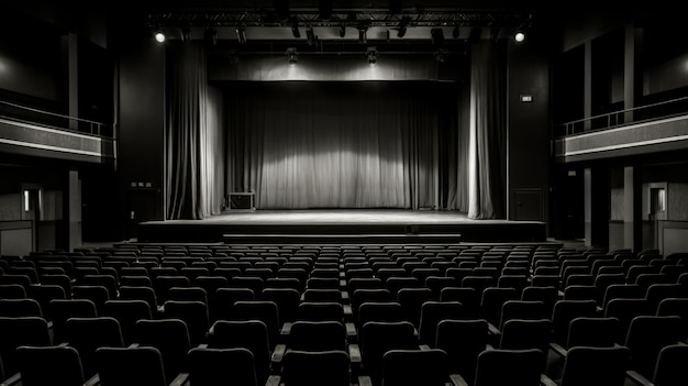 Free Photo view of black and white theatre room