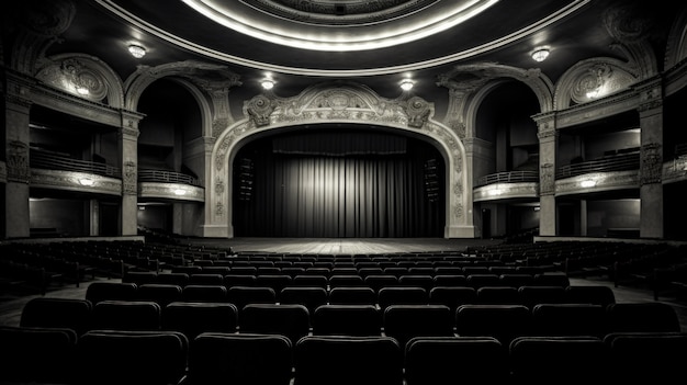 View of black and white theatre room