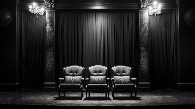 Free Photo view of black and white theatre seating