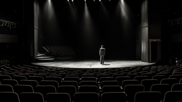 Free photo view of black and white theatre seating