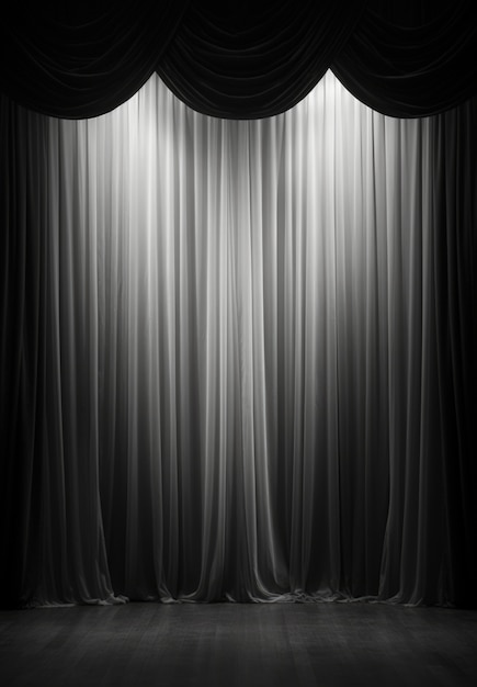 Free Photo view of black and white theatre stage curtains