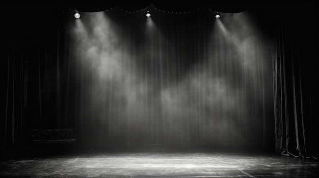 View of black and white theatre stage