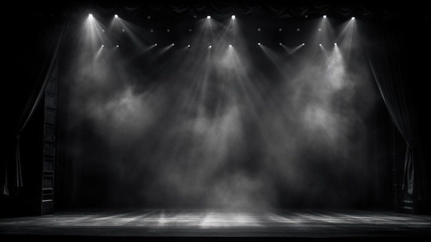 Free Photo view of black and white theatre stage