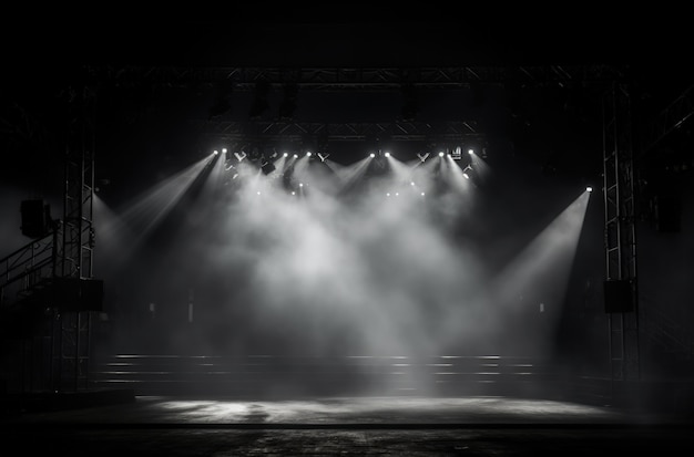 Free photo view of black and white theatre stage