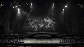 Free photo view of black and white theatre stage