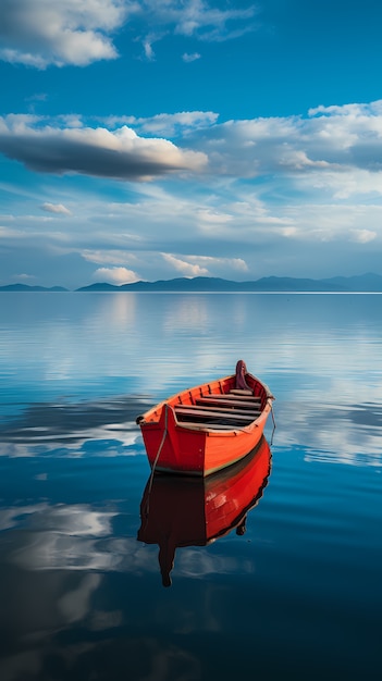 View of boat on water