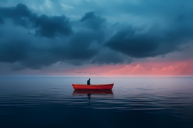 Free Photo view of boat on water