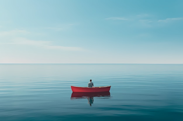 Free photo view of boat on water