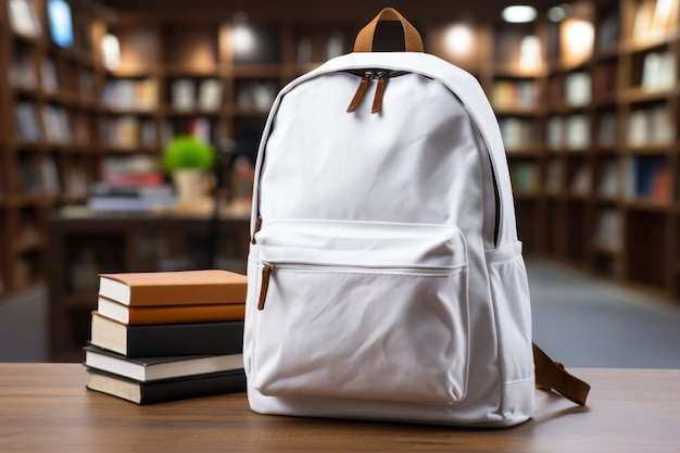 Free Photo view of bookbag in school classroom