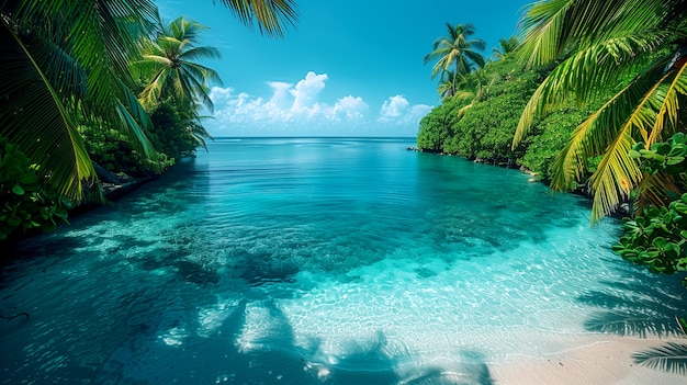 View of breathtaking beach and nature landscape