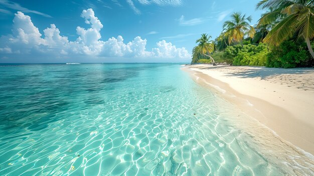 View of breathtaking beach and nature landscape